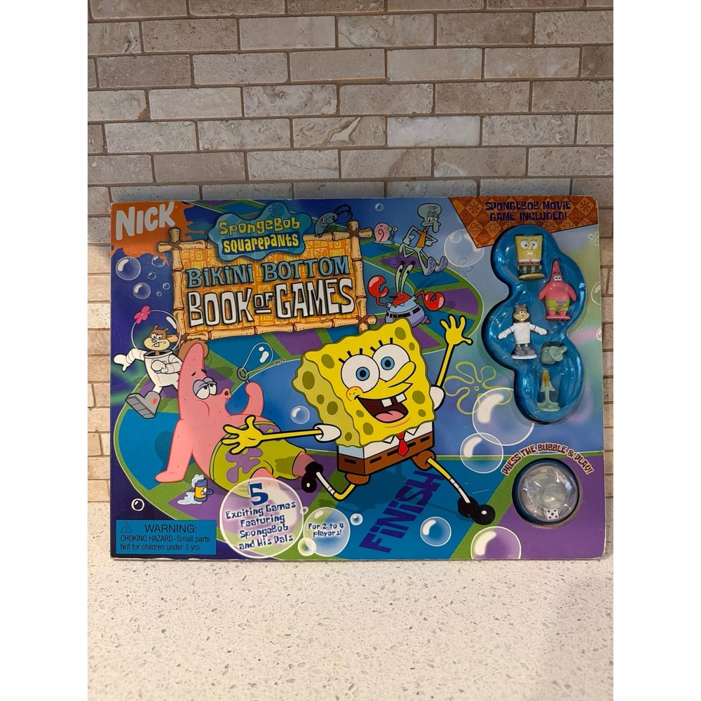 Vintage SpongeBob SquarePants Bikini Bottom Book Of Games Nickelodeon